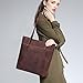 S-ZONE Women's Vintage Crazy Horse Leather Work Tote Shoulder Bag Large Capacity Upgraded Straps Version