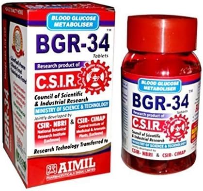 7 packs of BGR-34 TABLETS 100% NATURAL HERBAL Blood Glucose Metaboliser Research product of C.S.I.R. by Artcollectibles India