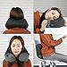 Travel Pillow Inflatable Neck U-Shape Pillow for Traveling and Airplane Support Head, Neck, with Storage Bag (Dark Gray)