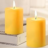 Natural Beeswax Pillar Candle, 120 Hours Long Burning Emergency Candles Unscented Pure Beeswax Pillar Candles 3x4in Dripless Bees Wax Candles for Home Paryer Parties, 2 Packs