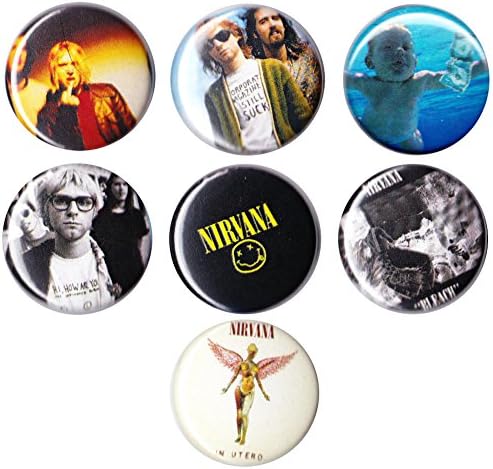NIRVANA 1" Button/Badge Pinback Set! KURT COBAIN, SOUNDGARDEN