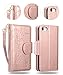 iPhone 8 Case, iPhone 7 Wallet Case, FLYEE 9 Card Slot PU Leather Magnetic Protective Cover with Mirror and Detachable Wrist Strap for iPhone7 iPhone8 4.7 Inch Rose Gold