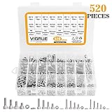 304 Stainless Steel Screws and Nuts, M2 M3 M4 Hex Socket Head Cap Screws Assortment Set Kit with Storage Box (520 Pcs Hex Socket Head Cap Screws Nuts)