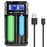 LCD Display Speedy Universal Battery Charger USB Battery Charger, Zanflare C2 Smart Charger Quick Charge for Rechargeable Batteries Ni-MH Ni-Cd A AA AAA SC, Li-ion 18650 26650 26500 22650 18490 17670