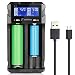 LCD Display Speedy Universal Battery Charger USB Battery Charger, Zanflare C2 Smart Charger Quick Charge for Rechargeable Batteries Ni-MH Ni-Cd A AA AAA SC, Li-ion 18650 26650 26500 22650 18490 17670