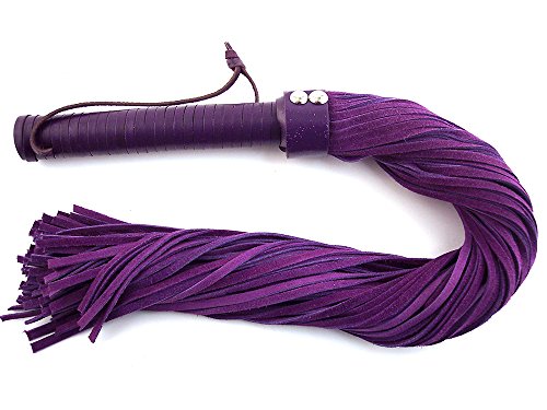 Purple Leather Handle Suede Flogger