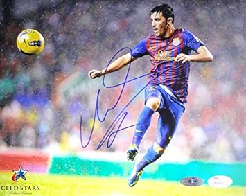 Amazon ダビド ビジャ 直筆 サイン 入り ポスター 米国トップクラス Jsa社 筆跡鑑定 証明書 付き Fcバルセロナ スペイン代表 シードスターズ スポーツ アウトドア