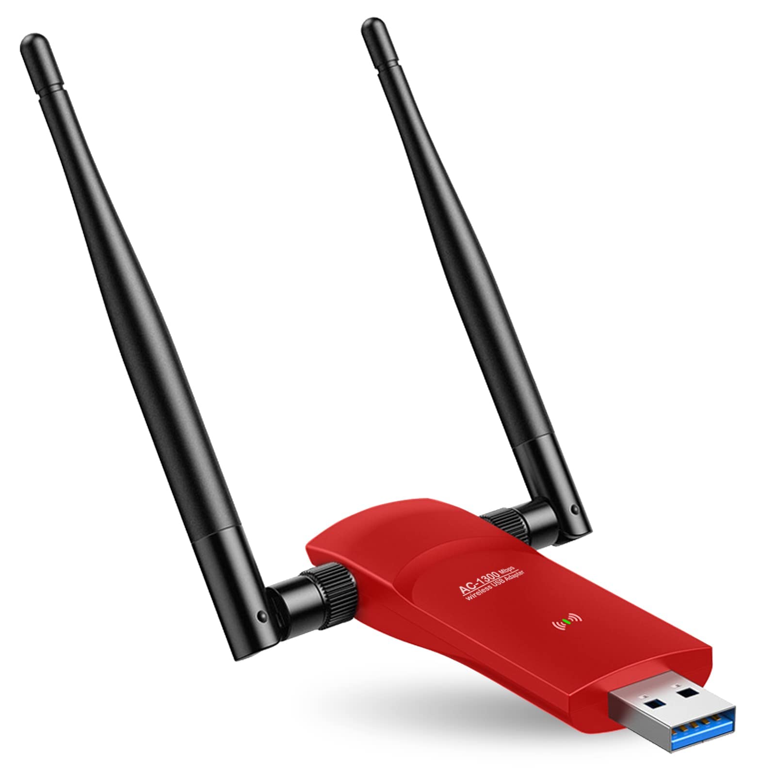 L-Link USB WiFi Adapter AC1300Mbps 3.0 Fast Connection for Desktop PC and Laptop with 2.4GHz, 5GHz High Gain Dual Band 5dBi Antenna, WiFi Dongle Supports Windows 10/8/8.1/7/Vista/XP/Mac OS/Linux