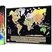 Workablez Scratch-Off World Map - Watercolor Poster with Gold Foil, 17 x 24 Inches, Track Travel Highlights