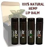 JaZzz Lip Care 100% Natural Beeswax Lip Balm .Hemp Lip Balm with Essential Oils for Best Lip Moisturizer. Lip Repair for Dry Cracked Lips & Chapped Lips. Great Natural SPF Lip Balm. A Great gift idea