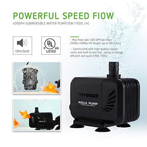 3 VIVOSUN+Submersible+Fountain+Aquarium+Hydroponics