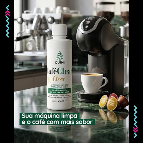 Quimi Vida Café Clean Limpador de Cafeteira Profissional 250ml | Remove Resíduos, Óleo e Impurezas