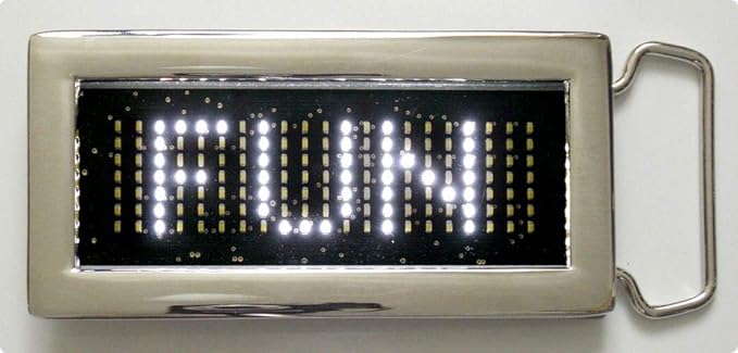 Ucult LED Gürtelschnalle LED Farbe Weiss Laufschrift