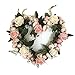 Adeeing Heart Shaped Wreath Valentines Day Wreath with Pink Rose Flowers Spring Wreaths for Front Door Valentine's Day Wedding Anniversary Decor
