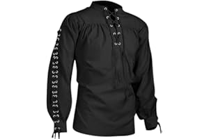 F_GOTAL MENS SHIRT Mens Pirate Medieval Shirts Ruffle Renaissance Costume Tee Halloween Blouse Tees Tops Blouse Pullover Jumper Sweatshirt