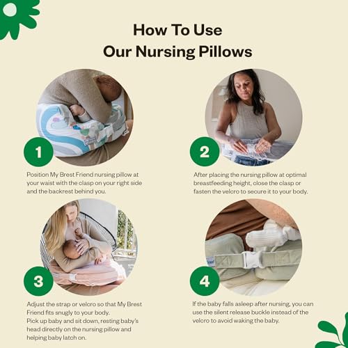 MY BREST FRIEND NURSING PILLOW – DELUXE – ENHANCED COMFORT W/ SLIPCOVER – ERGONOMIC BREASTFEEDING PILLOW FOR ULTIMATE SUPPORT FOR MOM & BABY – ADJUSTABLE PILLOW W/ HANDY SIDE POCKET, EVENING GREY