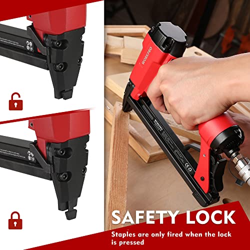 WORKPRO - Pneumatic stapler with 1884 staples, used pneumatic nailer staples type 71/6-16mm, ideal for DIY, decoration, wall, tapestry, wood