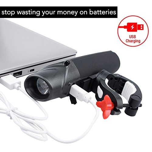 image for Bike Light, AUGYMER 12 Hours Lighting LED USB Rechargeable Bicycle Lig