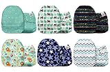 Mama Koala One Size Baby Washable Reusable Pocket Cloth Diapers, 6 Pack with 6 One Size Microfiber Inserts (Jagger)