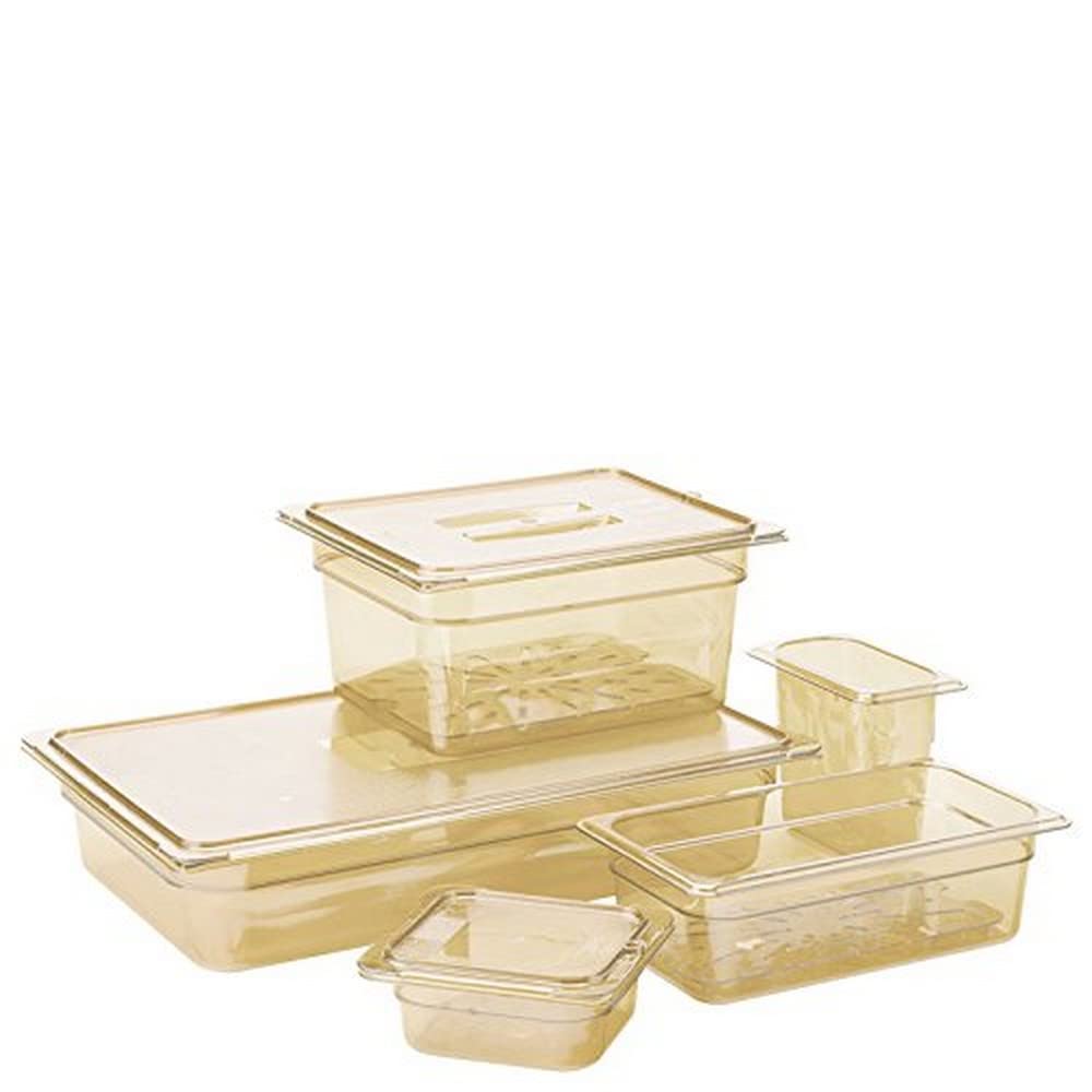 Photo 1 of ***FACTORY SEALED***Carlisle FoodService Products StorPlus High-Heat 1/3-Size Food Pan, 4 Deep Food Storage Container with 3.5 Quart Capacity, High Heat Plastic, 1/3 Size, Amber