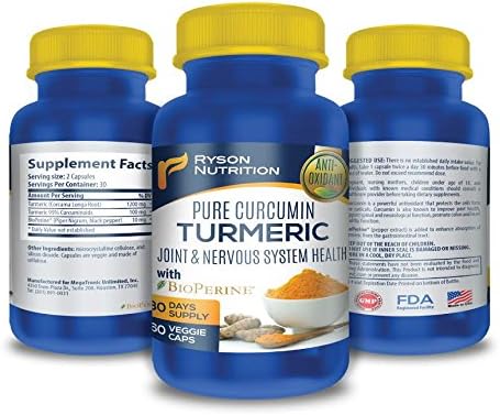 Turmeric Curcumin 1300mg Enhanced Dose. Premium support for the Health of Joints &amp; Nervous System. Enhanced absorption by BioPerine® (Black Pepper extract). High purity 95% Standardized Curcuminoids