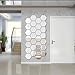 BLEUM CADE Hexagon Mirror DIY 12 PCS Geometric Hexagon Mirror Decoration 3D Mirror Wall Stickers Removable Hexagon Mirror Personalized Art Hexagonal Acrylic Mirror (6.3 inches, Silver)