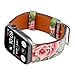 Flower Leather Watch Band for Apple Watch Series 4 44mm,Series 3 2 1 42mm Gray Pink iwatch Strap Belt Wristwatch Bracelet. (Gray Pink-42/44)