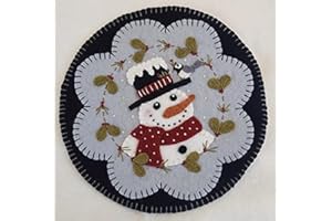 OVER THE RIVER FELT OTR Felt Frosty Friends Penny Rug Kit Pre Washed Wool Applique Kit Two Mini Mats Winter Pattern