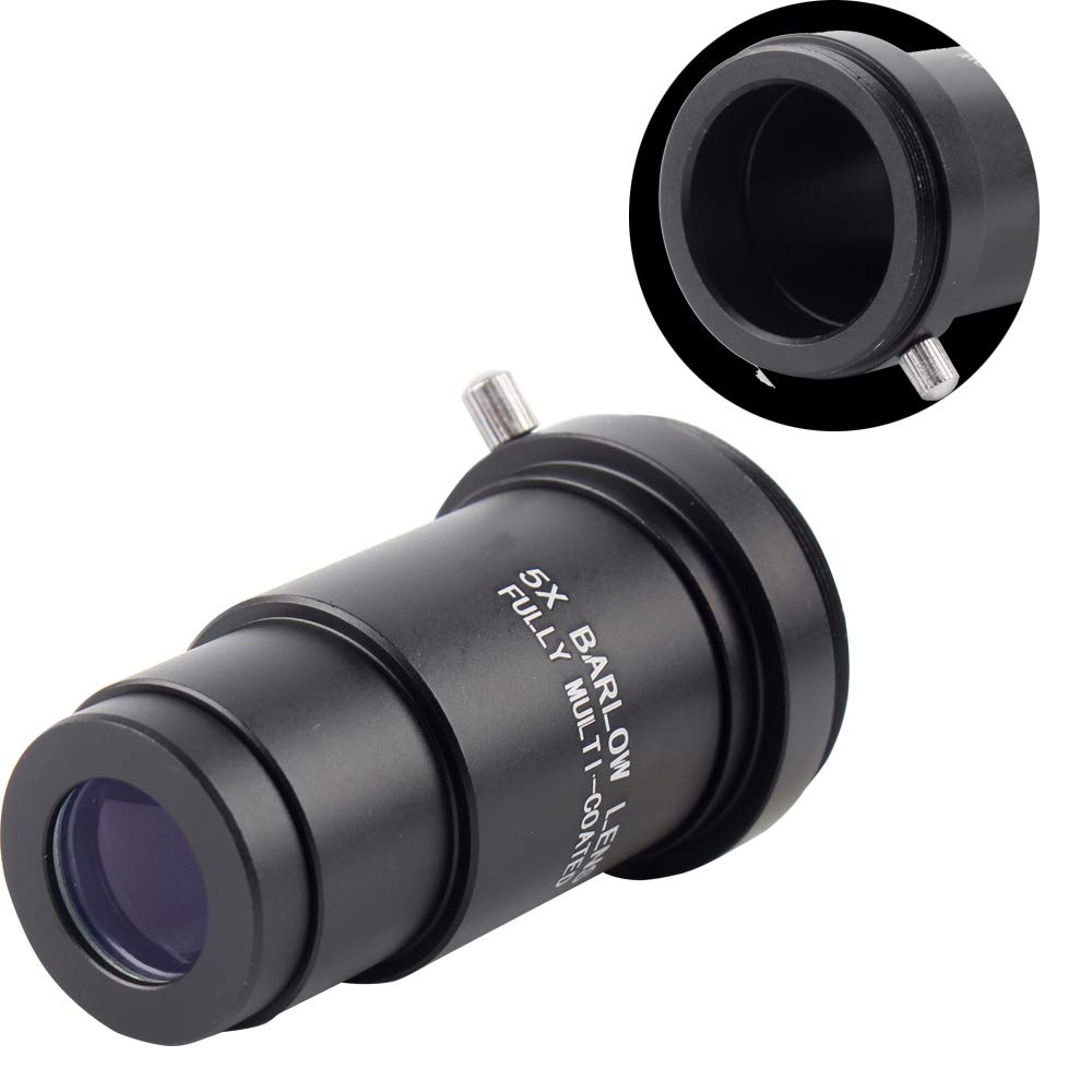 Landove Barlow Lens 5X 1.25 Fully Metal Multi Coated Optical Glass with