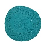 CTM Womens Cotton Claudette Woven Knit Beanie Beret Hat