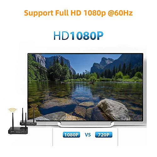 HDMI Wireless Extender, Ansten 328ft /100m Wireless AV Transmiiter and Receiver with Loop-Out Support 1080P@60Hz Full HD 3D IR Passback Transmit Video Audio HDMI Signal to HDTV/Project