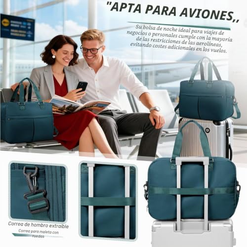 SZLX Travel Bag 40x20x25 for Ryanair,Weekend Luggage Tote Bag 40x30x20 for Women,Waterproof Sport Bag for Gym,Swimming Bag for Beach, F4-Peacock Blue, Sporty