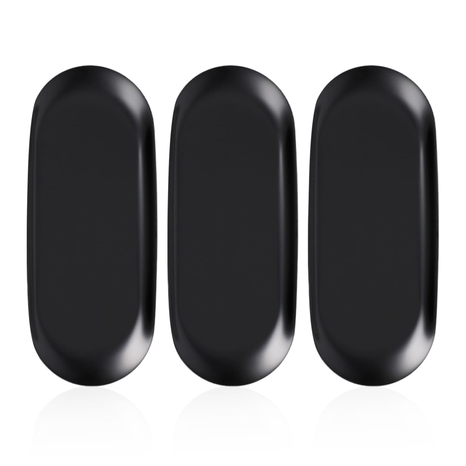 USHXVG 3 Pieces Black Tray, Black Jewelry, Coin Tray, Cosmetic Tray, Black Oval Tray, Black Tray Bathroom