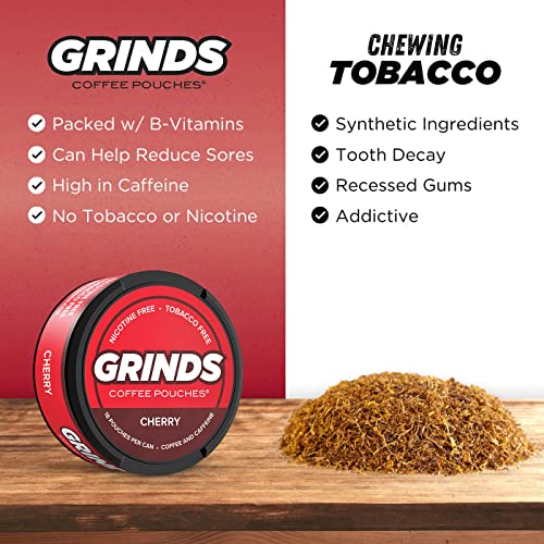 Grinds Coffee Pouches 20 Cans Of Cherry Tobacco Free, Nicotine Free