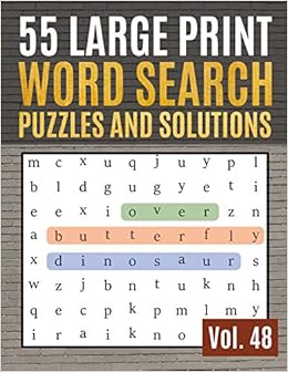 55 Large Print Word Search Puzzles And Solutions Activity Book For Adults And Kids Word Game Easy Quiz Books For Beginners Find A Word For Adults Seniors Find Words For Adults