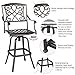 Yaheetech Set of 2 Outdoor Cast Aluminum Patio Chair 360 Degree Swivel Bar Stool Patio Furniture Antique Copper Design