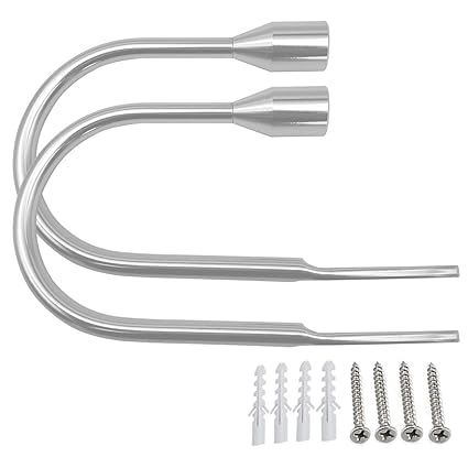 Mzming 2 Pack Chrome Curtain Holdbacks Tieback Hooks Decorative