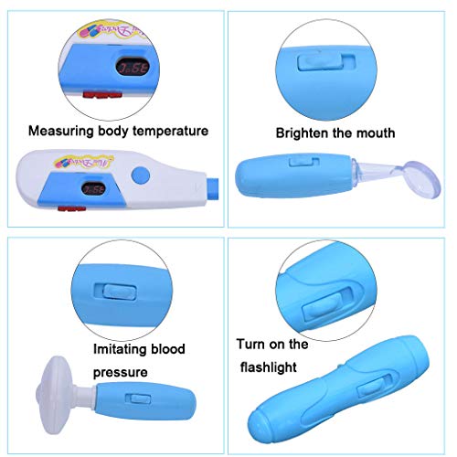 Kids Educational Doctor Kit | 35PCS Pretend Play Set Medical Kit w/Doll Carrying Case | Dentist Medical Role Play Learning Toy Doctor Playset Gifts for Child,Toddlers, Boys & Girls (Blue)