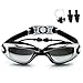 mieres MIERES011 Swimming Goggles Silicone Waterproof Mirror Gasket, Black