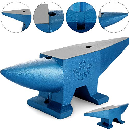 9TRADING 66 LBS Round Horn Anvil Solid Blacksmith Forged Steel Metal Work Heat Treated - Thumbnail 2