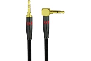 SKW Aux Cable for Car(Hi-Fi Sound),3.5 mm Stereo Audio Cable, 1/8″ 90 Degree Headphone Jack Cord for Home Stereo, iPhone, iPo