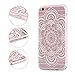 iPhone 6s Case, FiveBox 3-Pack Ultra Thin [Shockproof] Silicone TPU Gel Clear Case, Henna White Floral Paisley Flower Mandala Flowers Pattern Hard Back Protective Bumper Case for iPhone 6, iPhone 6s