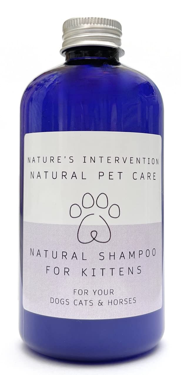 Nature's Intervention 99% Natural Gentle Kitten Shampoo – For Kittens 8 Weeks+ – Concentrated 1:10 Dilution – Aloin-Free Aloe Vera & Lavender – Sulfate-Free & pH Balanced – 250ml