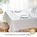 ColorBird Scroll Damask Jacquard Tablecloth Polyester Fabric Water Resistant Spillproof Table Cover for Kitchen Dinning Wedding Banquet Party Tabletop Use (Rectangle/Oblong, 60 x 120 Inch, White)