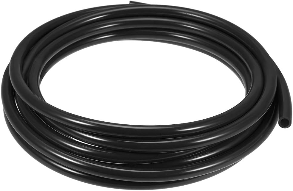 sourcing map Pneumatic Air Tubing, 12mm OD x 8mm ID 5m (197 Inch) PU Polyurethane Air Compressor Tubing Hose Pipe Black