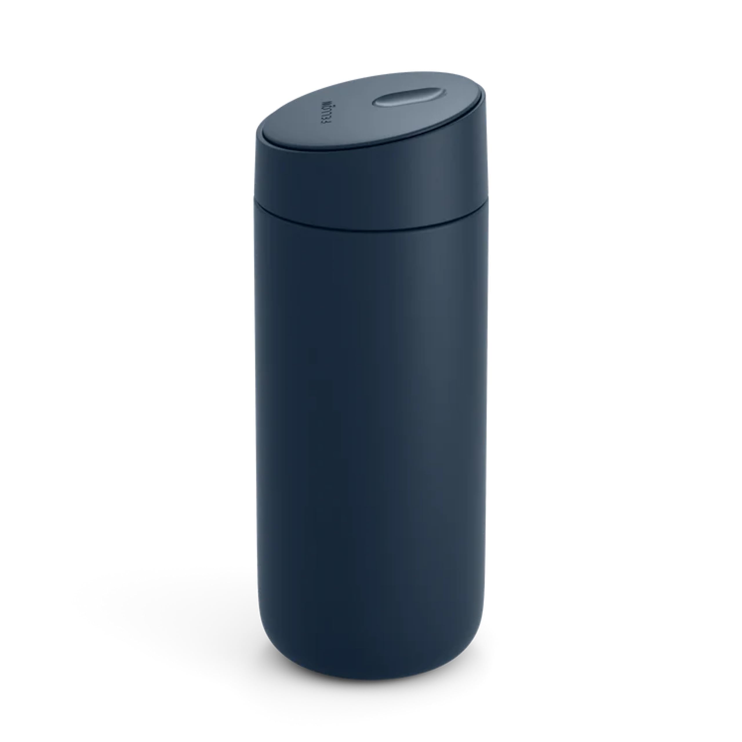 Fellow 16 oz Carter Slide Travel Mug – One-Handed Slide Lid, Vacuum Insulated Stainless Steel Tumbler with Ceramic Interior for Hot and Cold Drinks, Leak-Proof and Dishwasher Safe, Stone Blue