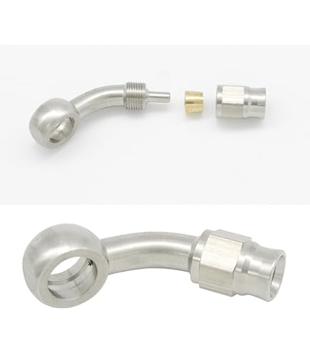 Lot De 2 Raccords Droits 3AN Pour Tuyau PTFE - Acier Inoxydable - Téflon - Neuf Sous Emballage