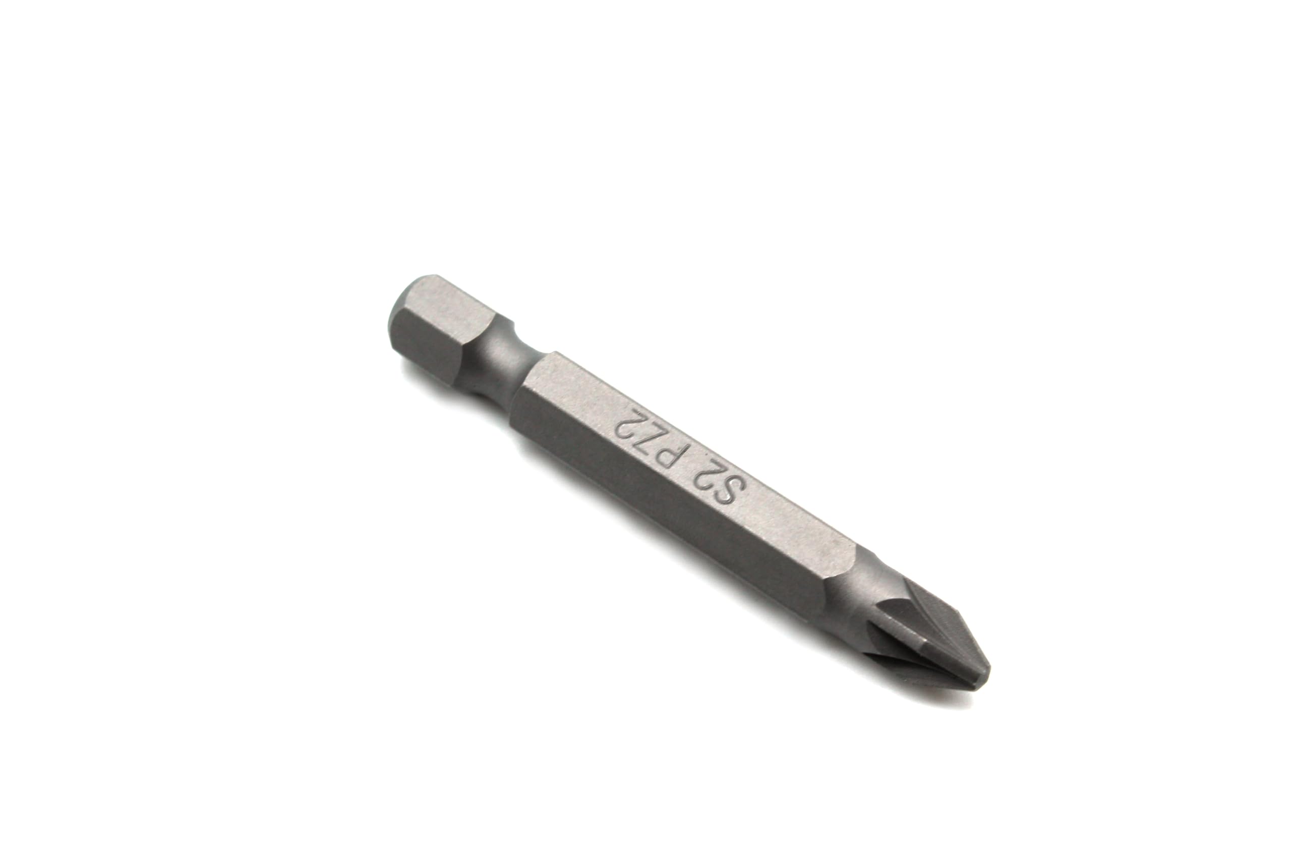 TEMO 25p Pozi PZ2 Impact Ready 2 inch (50mmL) Length Screwdriver Insert Bit Hex Shank with Quick Release Slot