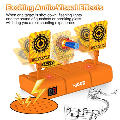 NIGOE Electronic Digital Shooting Target with 2 Blaster Guns, 40 Refill