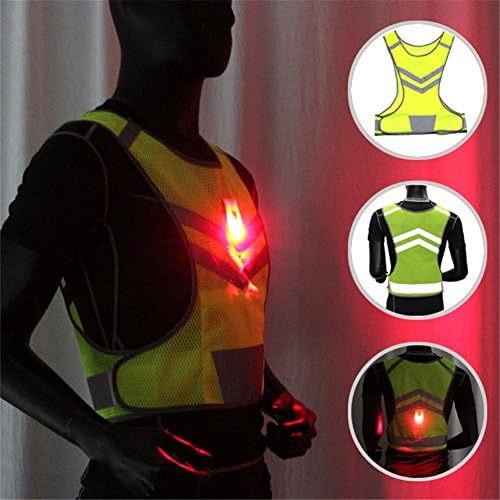 VanSafety Reflective Vest with LED Light Running Jogging Cycling Biking Dog Walking Adjustable Waist,M